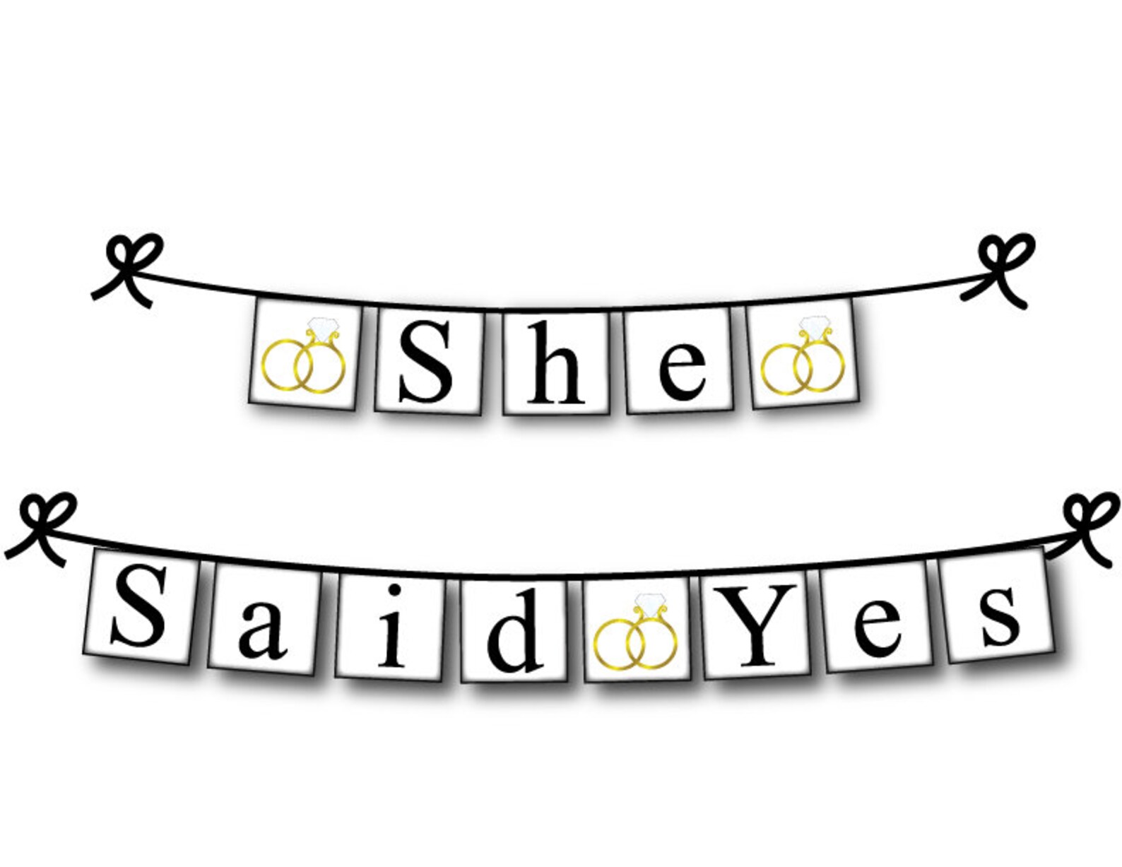 PRINTABLE She Said Yes Banner Instant Download Bridal Shower Etsy