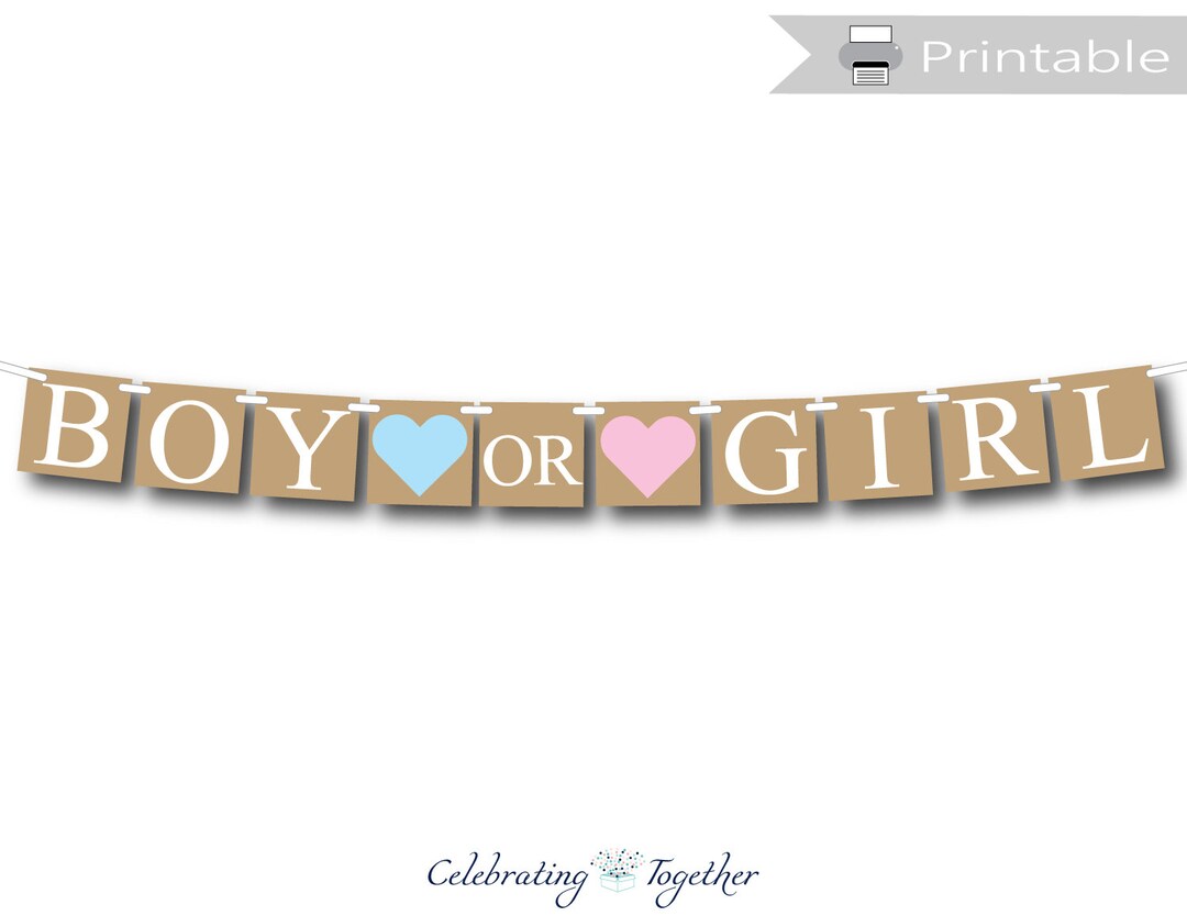 Printable Rustic Boy or Girl Banner, Instant Download Baby Shower ...
