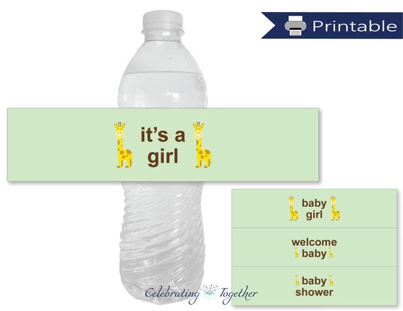Printable It S A Girl Water Bottle Labels Mint Baby Shower