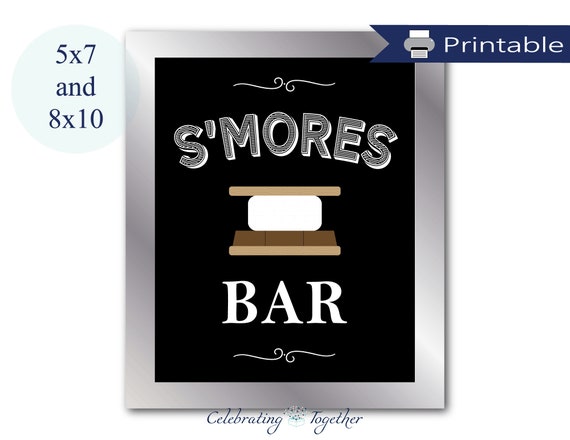- Black Printable Chalkboard Dessert Bar Wedding or Event Sign 2 sizes: 8x10 and 5x7 Editable PDF Instant Download