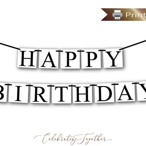 DRUCKBARE alles Gute zum Geburtstag Banner, sofortiger Download Geburtstagsdekor, Jungs Geburtstagsparty Ideen, Mädchen DIY Party Wimpel Dekorationen