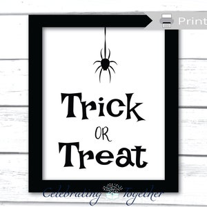 Printable Trick or Treat Sign DIY Happy Halloween Decor - Etsy