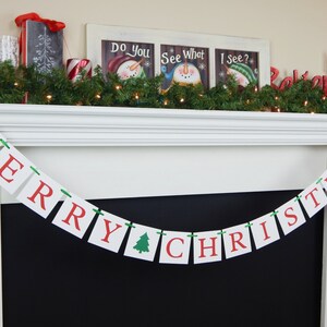 Merry Christmas Banner, Christmas sign, holiday decorations, holiday banner, mantle garland, christmas garland, Christmas decorations