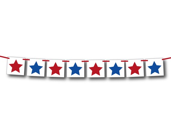 Items Similar To Star Banner Happy 4th Of July Mantel Bunting