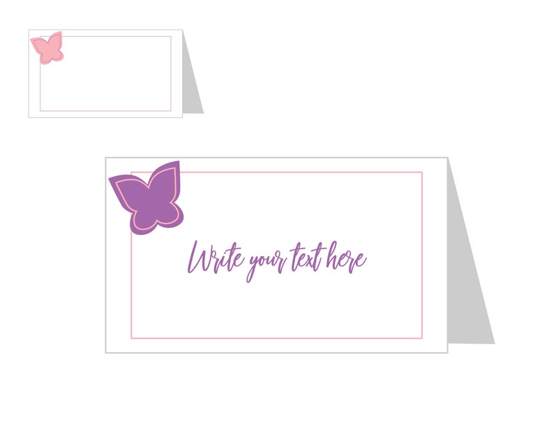PRINTABLE Butterfly Tent Cards Digital Download Kids Party Etsy