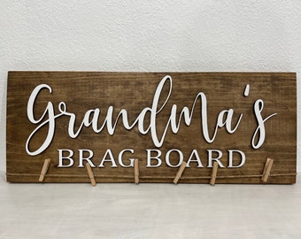 Panneau de vantardise 3D de grand-mère, panneaux en bois pour grands-parents, décoration rustique pour grand-mère, cadeau de fête des mères pour porte-photos de grand-mère