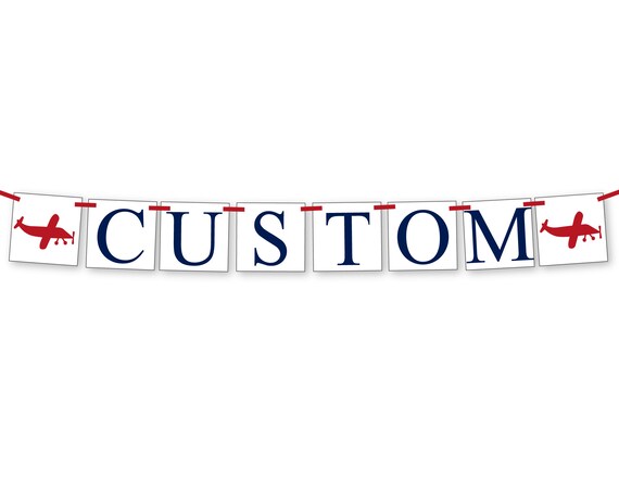 Custom Banner Airplane 1st Birthday Party Decorations