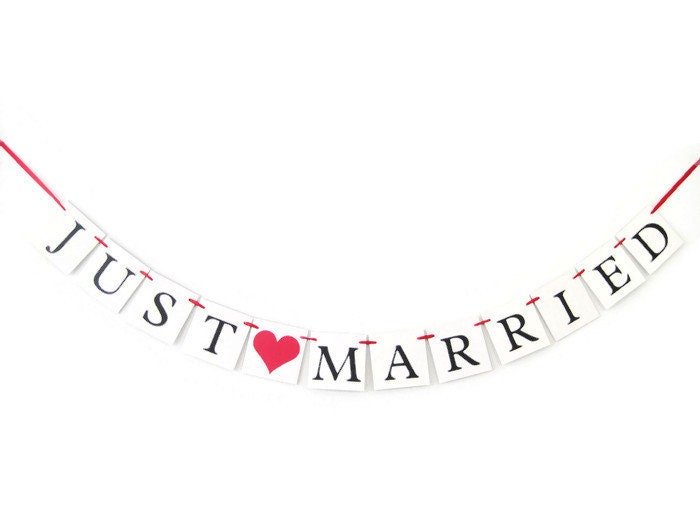 Druckbares gerade verheiratetes Banner, sofortiger Download Hochzeit  Girlande, diy Auto Dekorationen, digitale Braut und Bräutigam Foto  Requisiten - .de