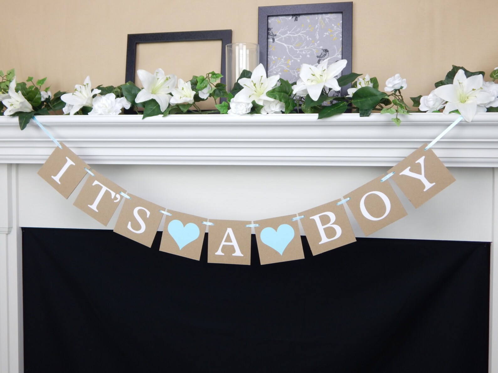 Its a boy banner rustic baby boy banner boy baby shower Etsy