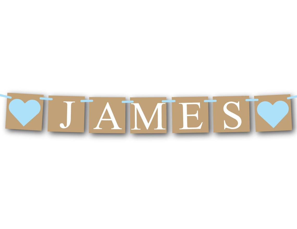 PRINTABLE Baby Name Banner Instant Download Boys Baby Shower - Etsy