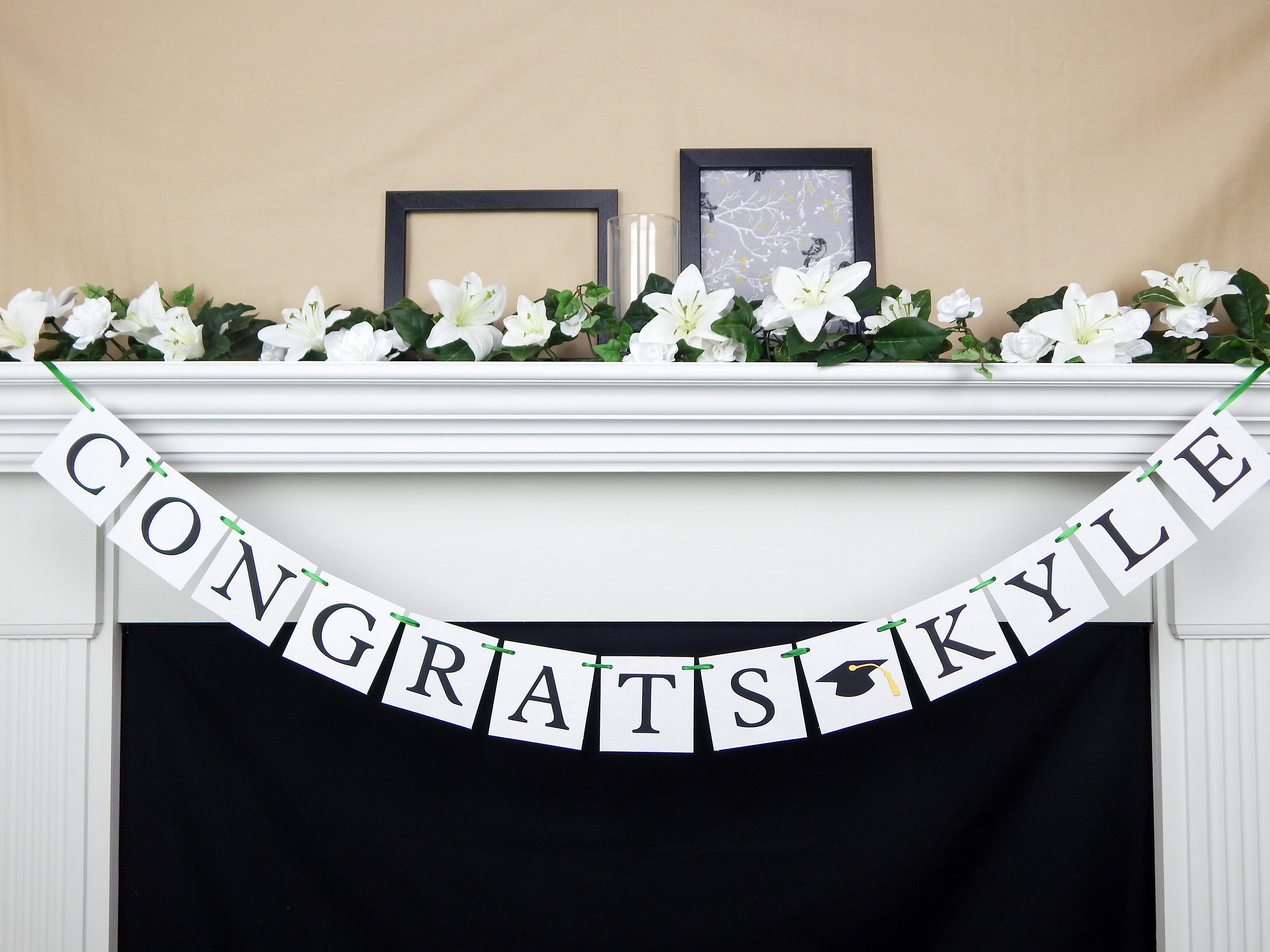 Congratulations banner with custom name, personalized congrats grad s…