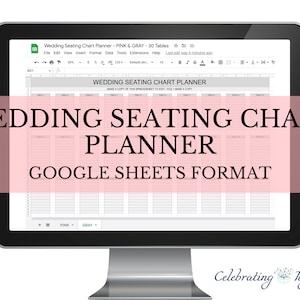 Wedding seating chart planner, Google Sheets template printable, digital download event planning, table arrangements templates image 4