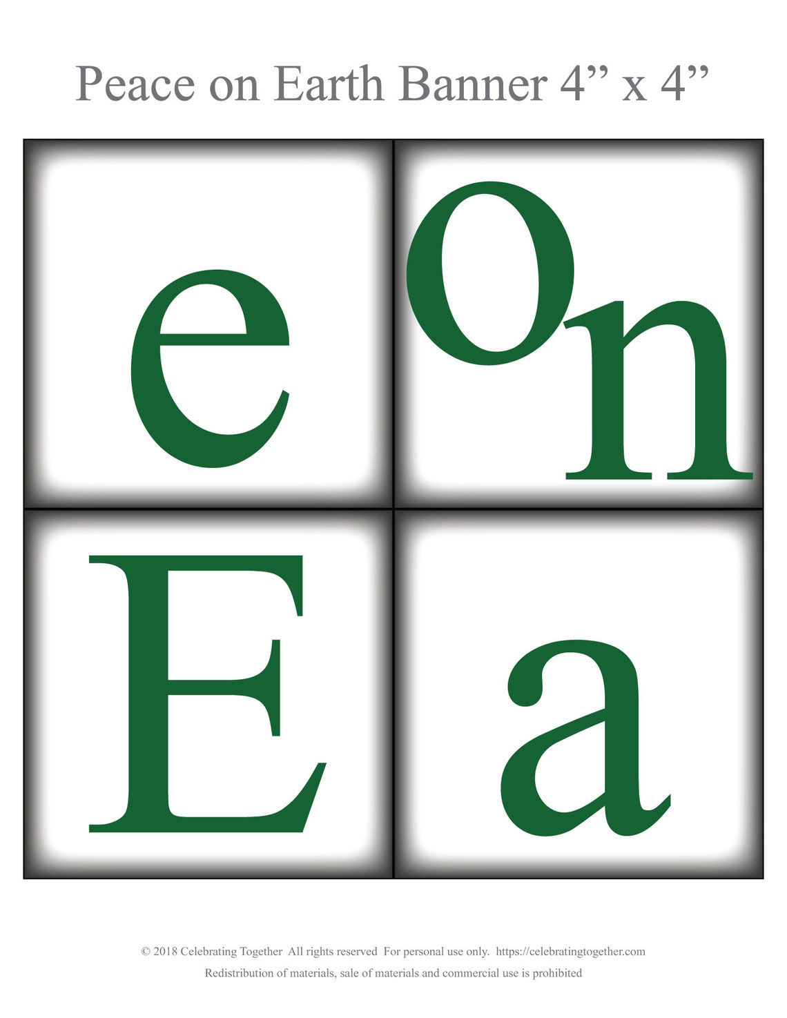 PRINTABLE Peace on Earth Banner instant download christmas | Etsy