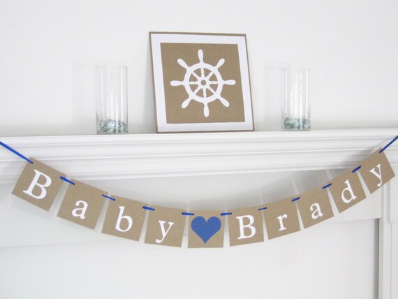 Personalized Baby Name Banner Custom Name Banner Rustic Baby