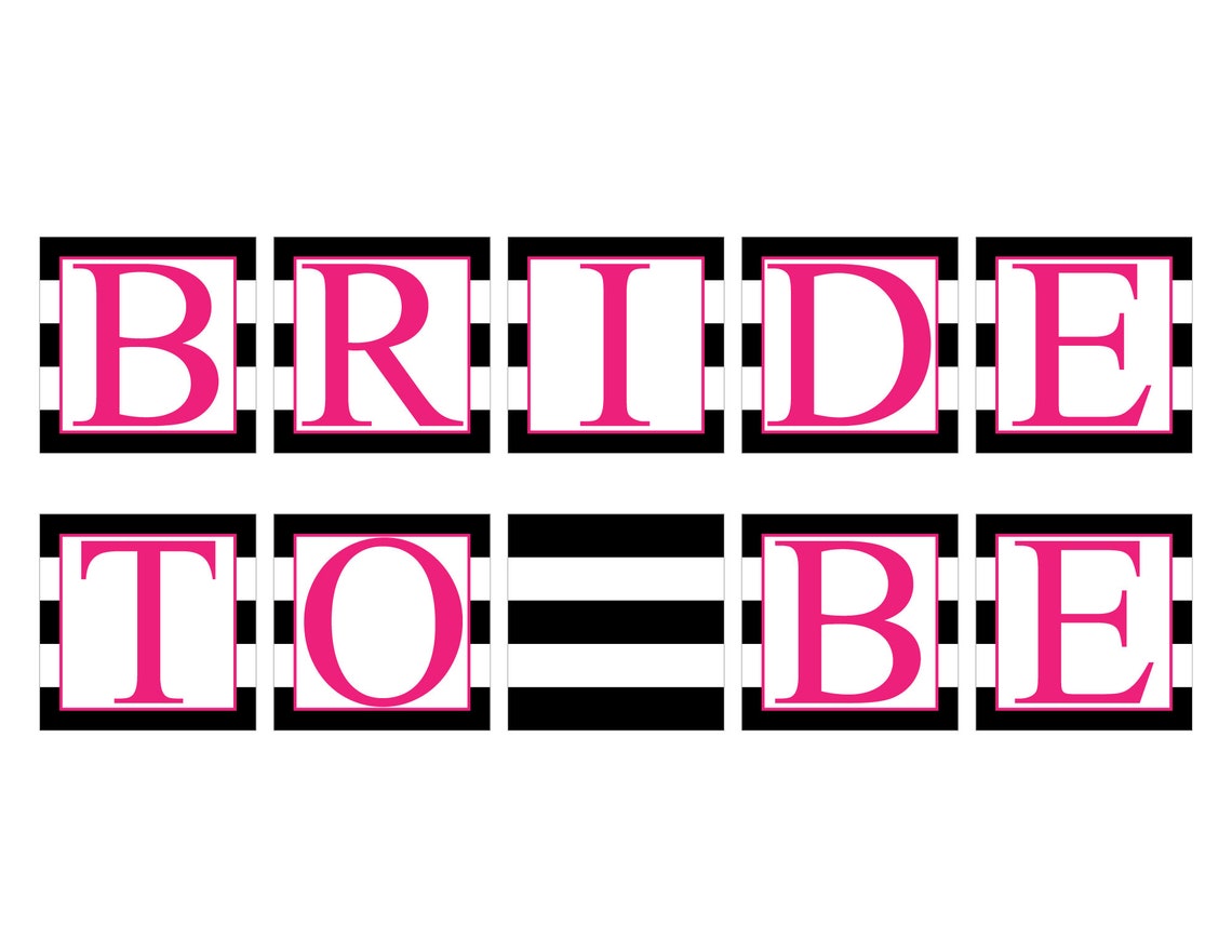 Printable Bride to Be Banner Instant Download Striped Bridal - Etsy
