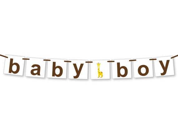 Baby Boy Banner Giraffe Shower