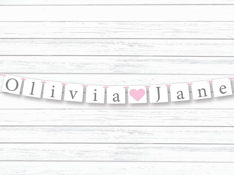 custom baby name banner for baby shower decoration, personalized name nursery decor, girl baby garland, its a girl bunting, girl name sign image 3