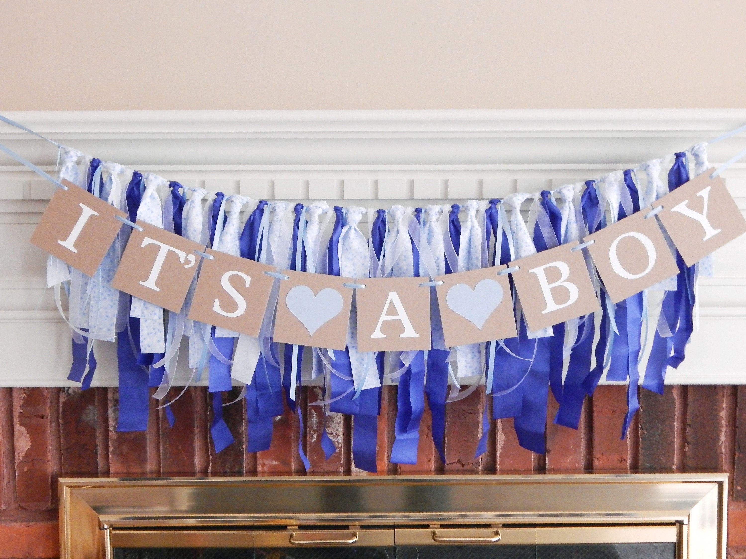 Its a boy banner rustic baby boy banner boy baby shower Etsy