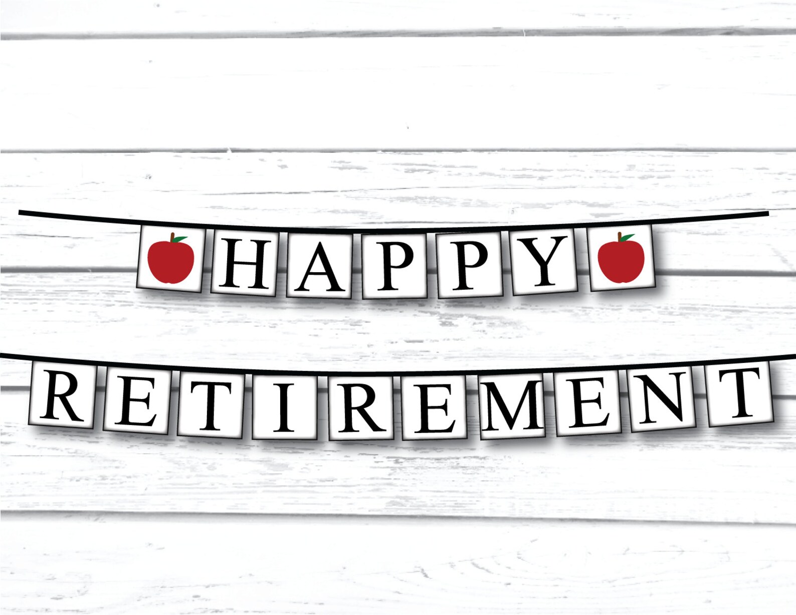 Printable Happy Retirement Banner Red Apple School Teacher Etsy