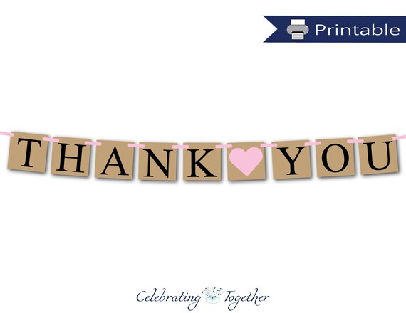 Printable Thank You Banner Instant Download Bridal Shower Etsy Espa a