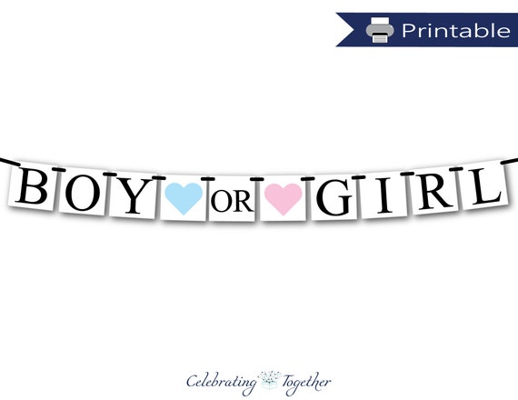 Printable Boy Or Girl Banner Instant Download Baby Shower Banner
