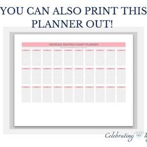 Wedding seating chart planner, Google Sheets template printable, digital download event planning, table arrangements templates image 3