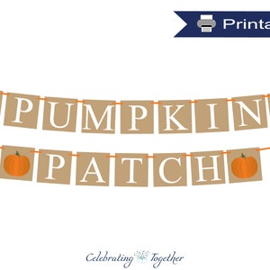 Printable Pumpkin Patch Banner, Instant Download Halloween Bunting ...