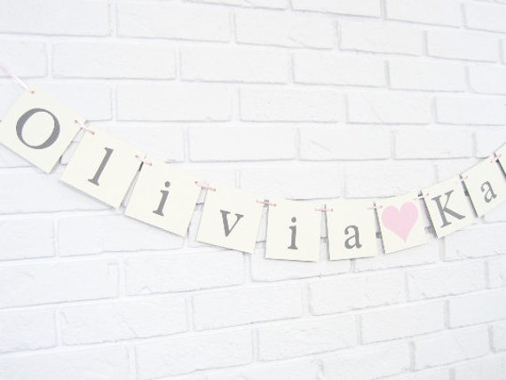 Custom Baby Name Banner for Baby Shower Decoration - Etsy