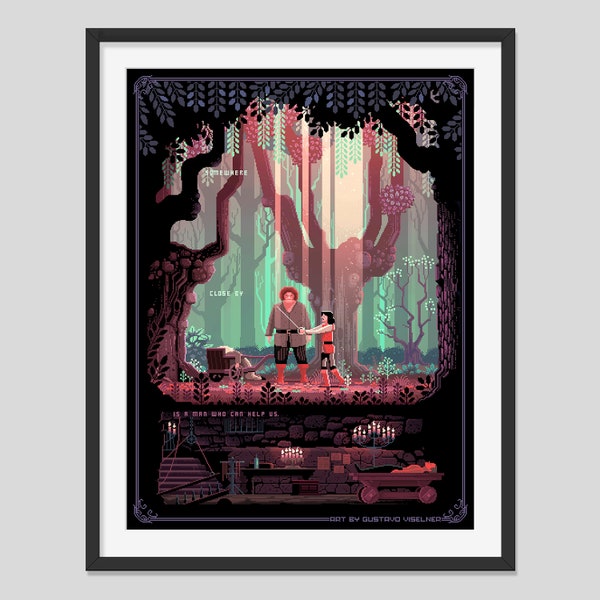 Pixel Art The Princess Bride medium size print limited edition, only 30 copies.