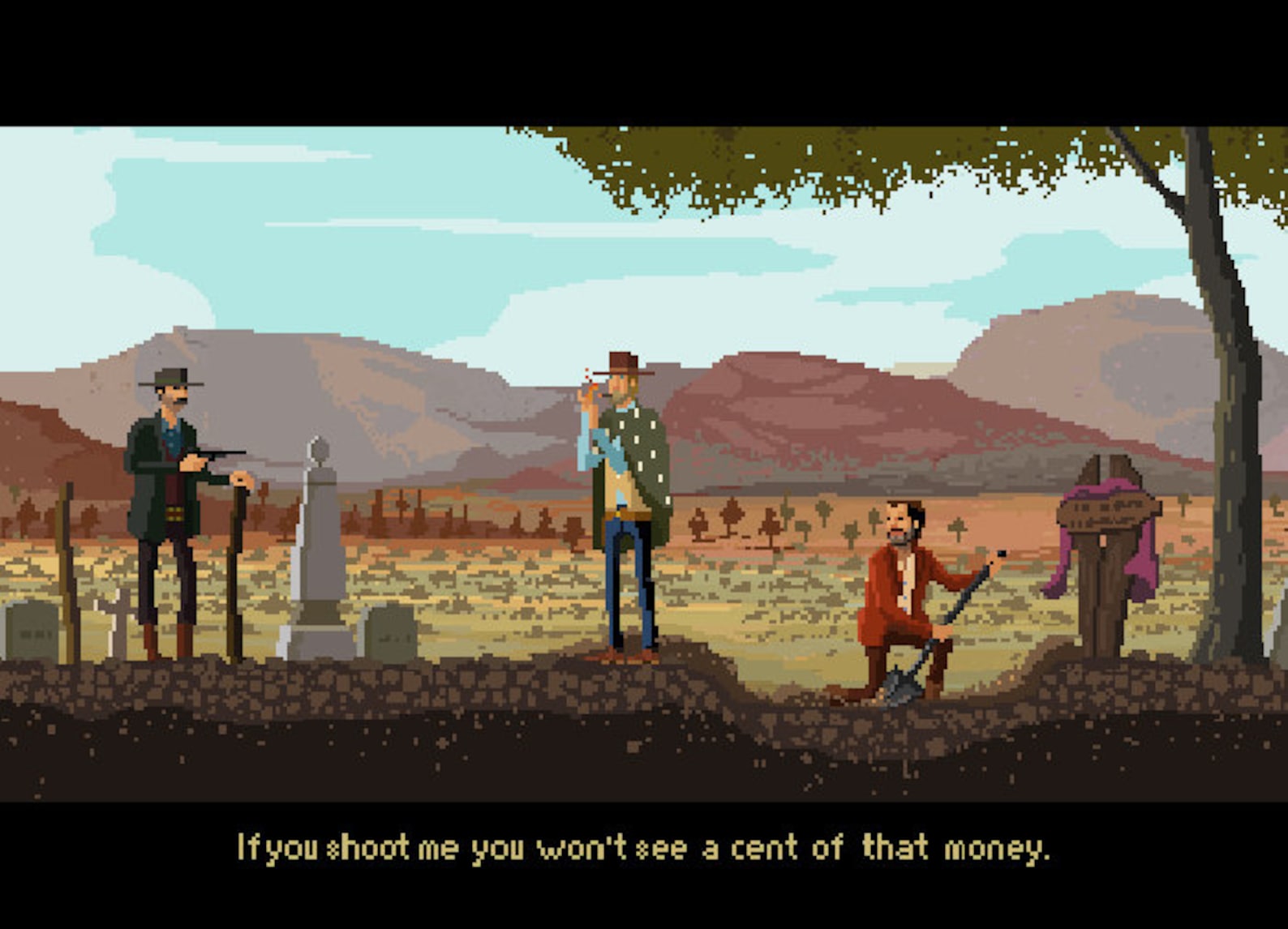 The Good the Bad and the Ugly pixel art small print image 0.