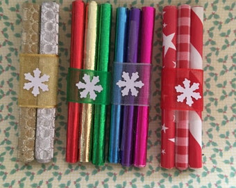 Dollhouse Miniature  ROLLS of CHRISTMAS PAPER. - Handmade