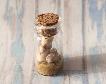 Dollhouse Miniature MESSAGE in a BOTTLE