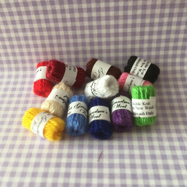 Dollhouse Miniature BALLS OF WOOL - Handmade