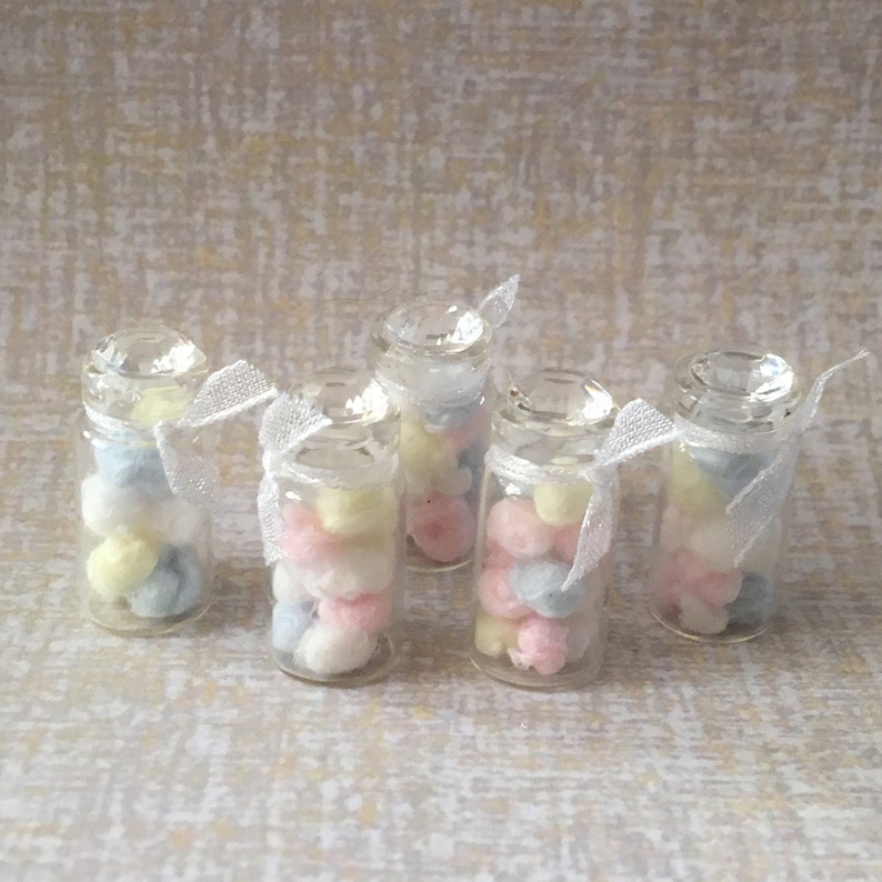 Dollhouse Miniature Jar of COTTON WOOL BALLS Handmade Etsy