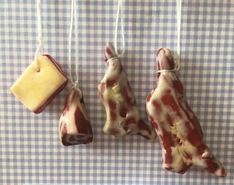 Poppenhuis miniatuur hangend vlees / karkas - handgemaakt