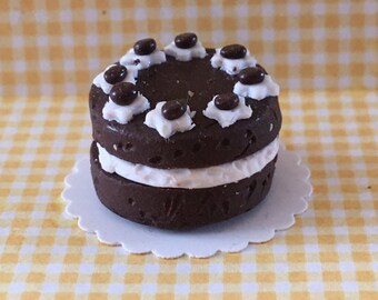 Dollhouse Miniature CHOCOLATE CAKE - Handmade