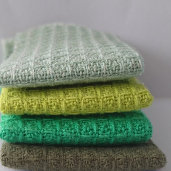 Dollhouse Miniature WAFFLE THROW (GREENS)