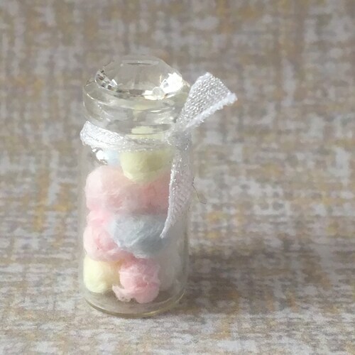Dollhouse Miniature Jar of COTTON WOOL BALLS Handmade Etsy