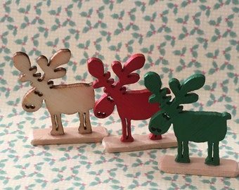 Dollhouse Miniature WOODEN MOOSE DECORATION