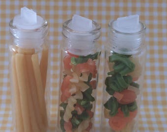 Dollhouse Miniature jar of SPAGHETTI /PASTA /TAGLIATELLE - Handmade