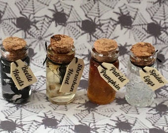 Dollhouse Miniature HALLOWEEN POTION BOTTLES (D)