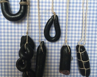 Dollhouse Miniature HANGING BLACK PUDDING - Handmade