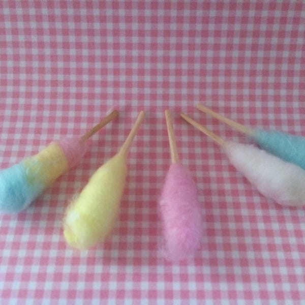 Dollhouse Miniature Stick of  CANDY FLOSS / Cotton Candy - Handmade.