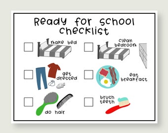 Ready for School Checklist - Morning Routing Checklist for Kids | Printable checklist for kids | Morning Checklist | Ready for school ideas