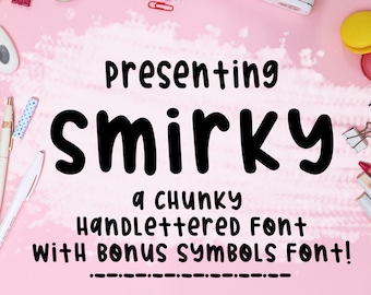 Smirky Schriftart | Handgezeichnete Symbole Schriftart | Doodle Schrift | Monoline-Schrift | Cricut Schriftart | SVG Schriften | Handlettering Schrift | Einfache nette Schriftart
