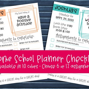 Homeschool Planner Checklist for Online Learning or Home Learning