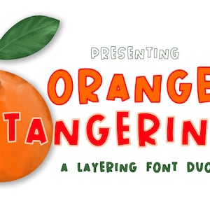 Orange Tangerine Font | Chunky Font | Outline Font | SVG Font | Cricut Font | Handlettered Font | Fun Handwritten Font