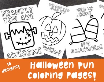 Halloween Coloring Pages with Halloween Puns | Fun Halloween Classroom Game ideas for kids | Halloween Coloring for kids