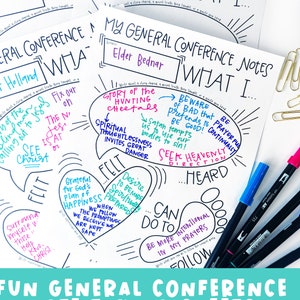 Fun General Conference Activity Note Sheet for Kids and Youth Fun format for kids to listen and learn image 1