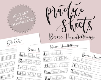 Basic HandLettering Practice Sheets | Learn handlettering | Practice sheet for handlettering | Modern calligraphy practice